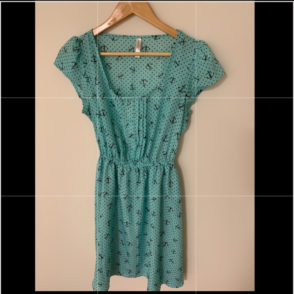 Pin up style anchor print dress